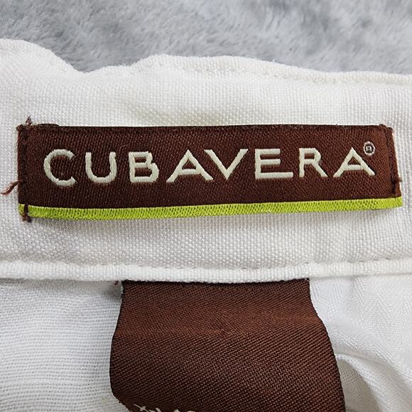 Cubavera Pants Mens XL White Natural Linen Blend Drawstring Straight Pockets - Picture 4 of 10